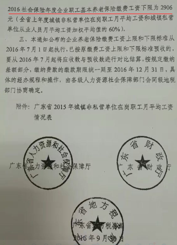 湛江市2016年最新养老保险基数通告